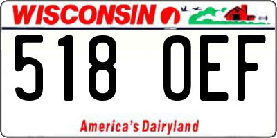 WI license plate 518OEF