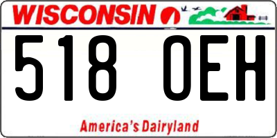 WI license plate 518OEH