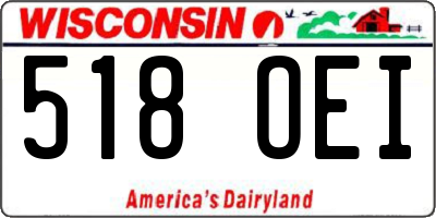 WI license plate 518OEI