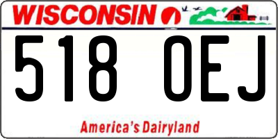 WI license plate 518OEJ
