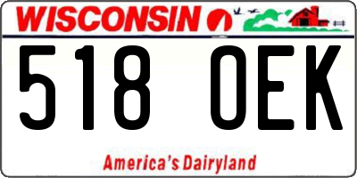 WI license plate 518OEK