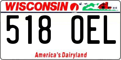WI license plate 518OEL