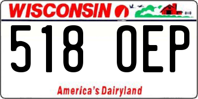 WI license plate 518OEP