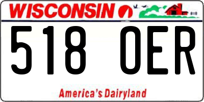 WI license plate 518OER