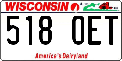 WI license plate 518OET