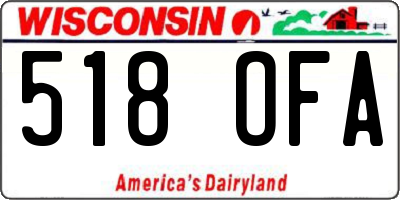 WI license plate 518OFA