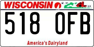 WI license plate 518OFB
