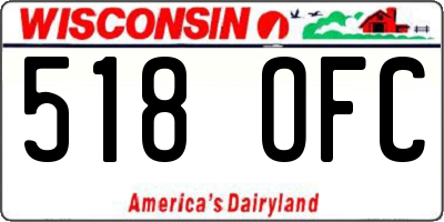 WI license plate 518OFC