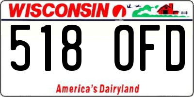 WI license plate 518OFD
