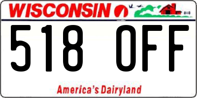 WI license plate 518OFF