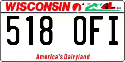 WI license plate 518OFI