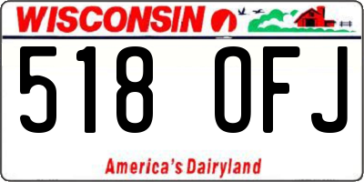 WI license plate 518OFJ