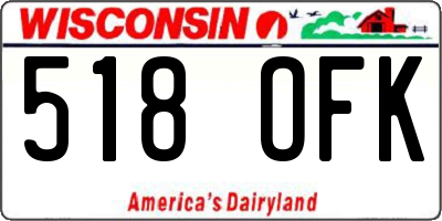 WI license plate 518OFK