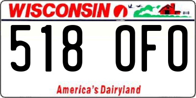 WI license plate 518OFO