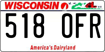 WI license plate 518OFR
