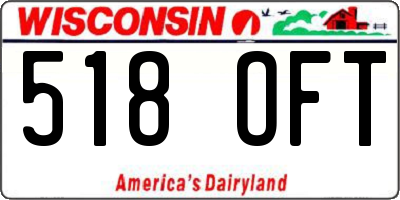 WI license plate 518OFT