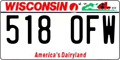 WI license plate 518OFW