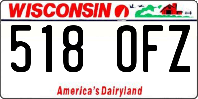 WI license plate 518OFZ