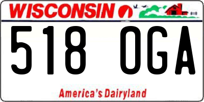 WI license plate 518OGA