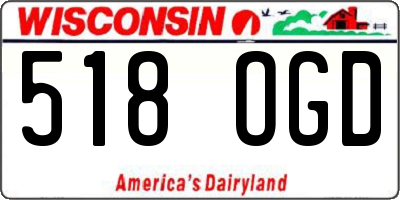 WI license plate 518OGD