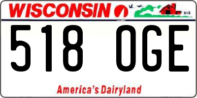 WI license plate 518OGE