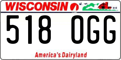 WI license plate 518OGG