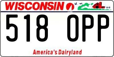 WI license plate 518OPP