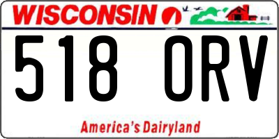 WI license plate 518ORV
