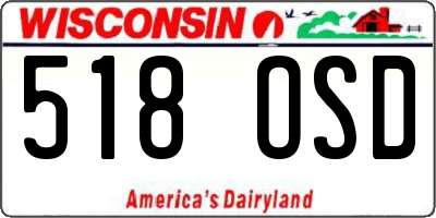 WI license plate 518OSD