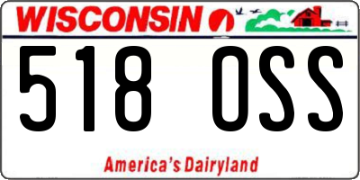 WI license plate 518OSS
