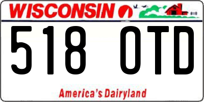 WI license plate 518OTD