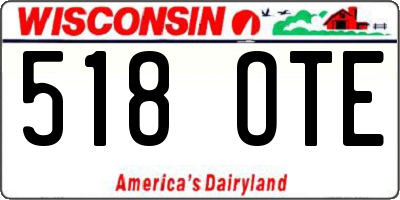 WI license plate 518OTE