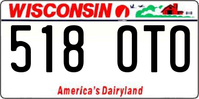 WI license plate 518OTO