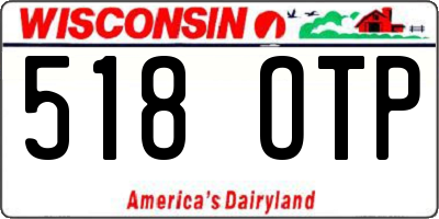 WI license plate 518OTP