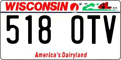 WI license plate 518OTV