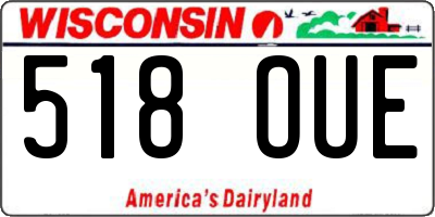 WI license plate 518OUE