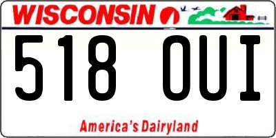 WI license plate 518OUI