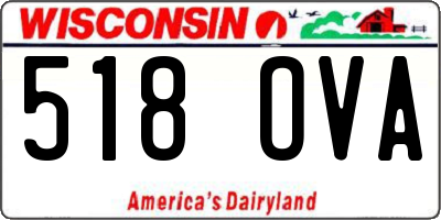WI license plate 518OVA
