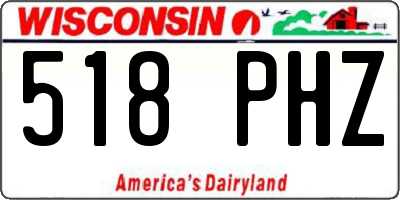 WI license plate 518PHZ