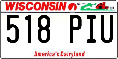 WI license plate 518PIU