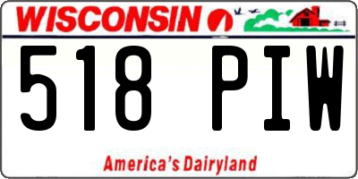 WI license plate 518PIW