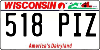 WI license plate 518PIZ