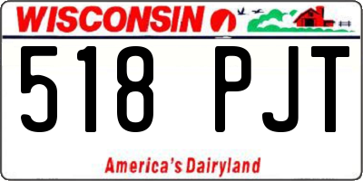 WI license plate 518PJT