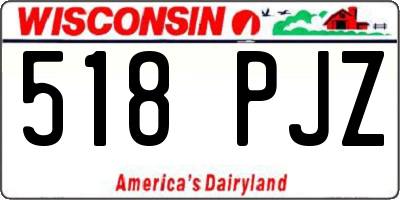 WI license plate 518PJZ