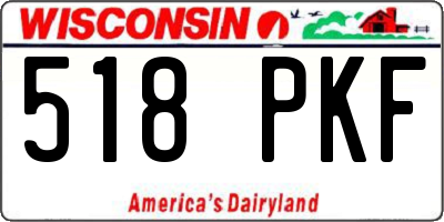 WI license plate 518PKF