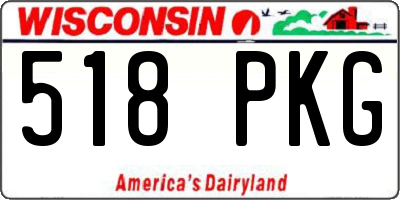 WI license plate 518PKG