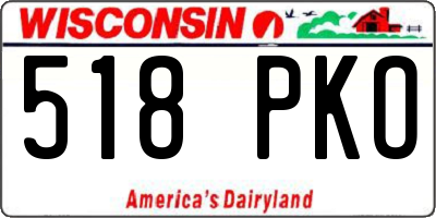 WI license plate 518PKO