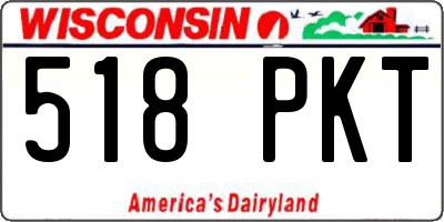 WI license plate 518PKT