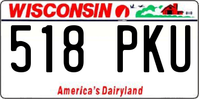 WI license plate 518PKU
