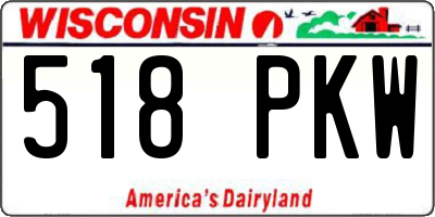 WI license plate 518PKW